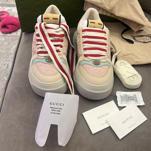 GUCCI  AUTHENTIC GUCCI WOMEN'S SCREENER SNEAKER SIZE 38 - Picture 3 of 17